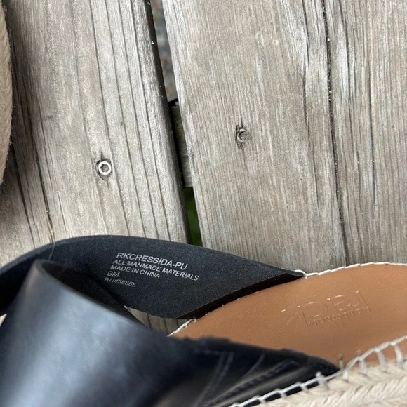 Nordstrom Rack Black Espadrille Wedge Slide Sandals NEVER WORN - Picture 3 of 5